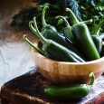 Hot green jalapeno pepper in bowl,